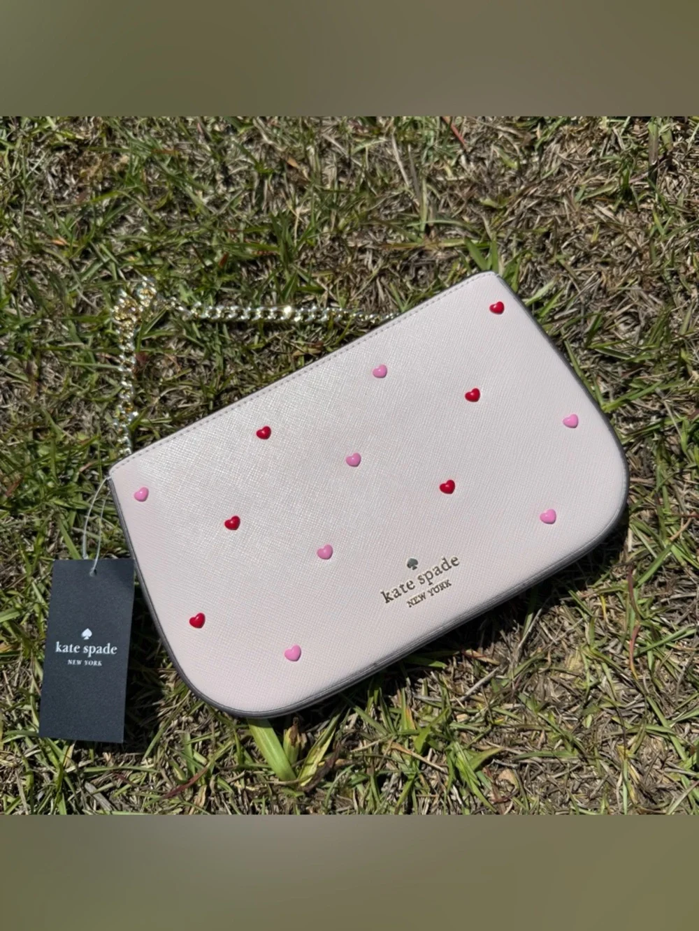 Kate Spade Heart Bag Cream Crossbody Valentine Coquette Mini Purse New